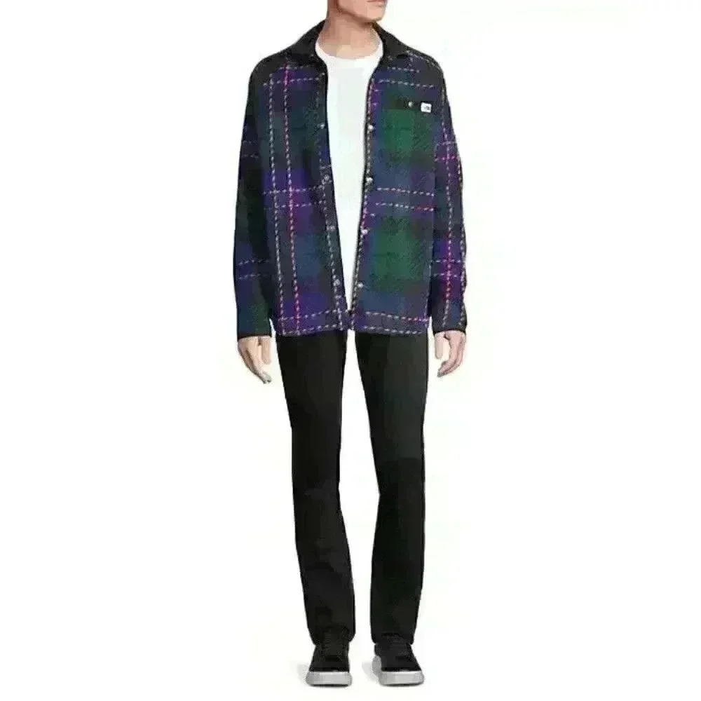 NEW! The North Face Men's M Gordon Lyons Raglan-Sleeve Plaid Shacket - Picture 2 of 6